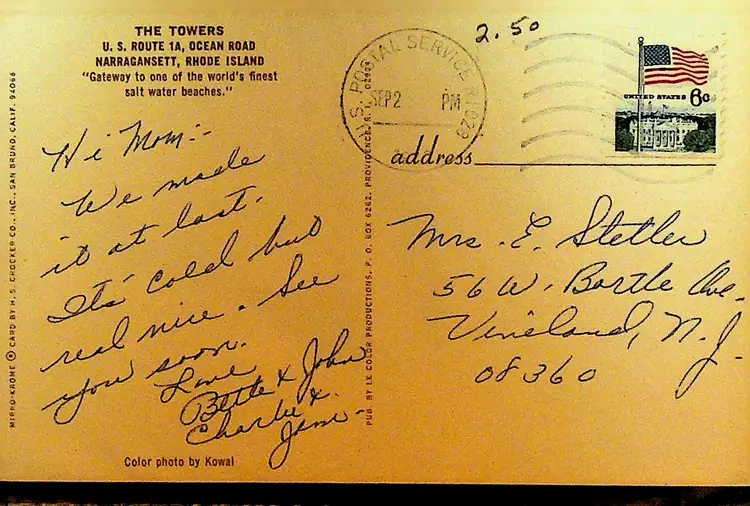 The Towers Ocean Rd Narragansett Rhode Island Postcard