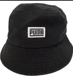 PUMA Brand Classic Logo Patch Black Y2K Bucket Hat