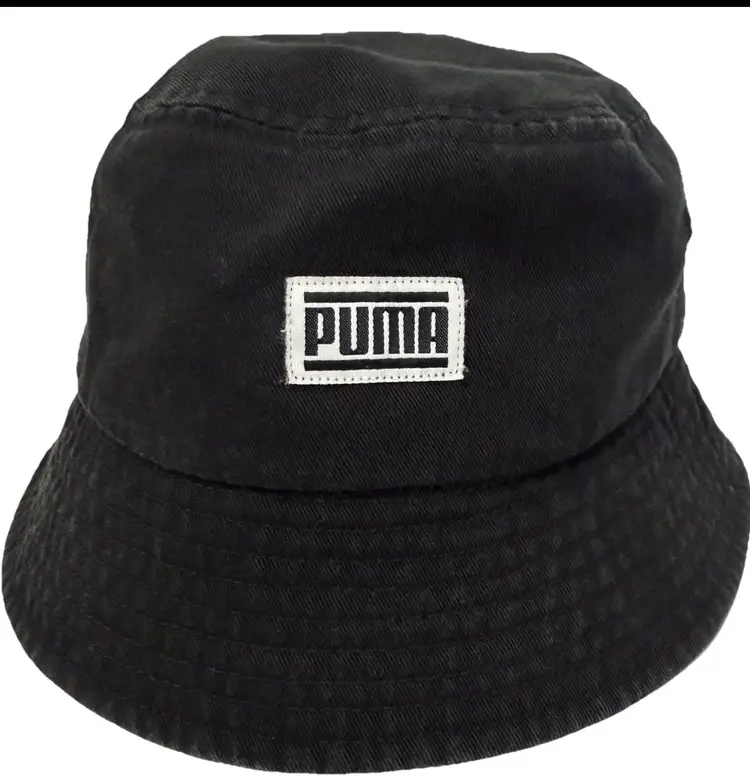 PUMA Brand Classic Logo Patch Black Y2K Bucket Hat