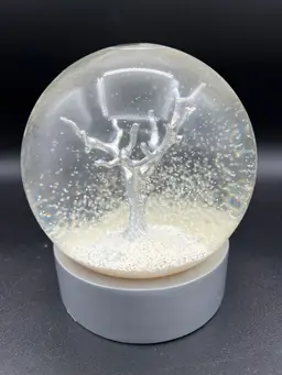 001. Pottery Barn Snow Globe Silvery Tree