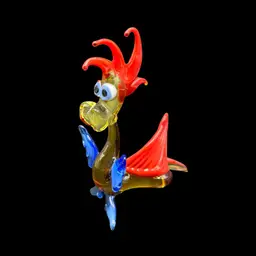 Blown Glass Sea Creature “Mikey” 3.5” tall X 3” Long Bug Eyes