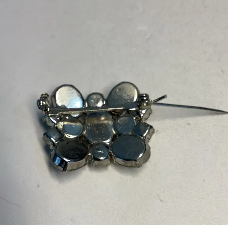 Clear Crystal Brooch 1” - Vintage Signed Made Austrian
