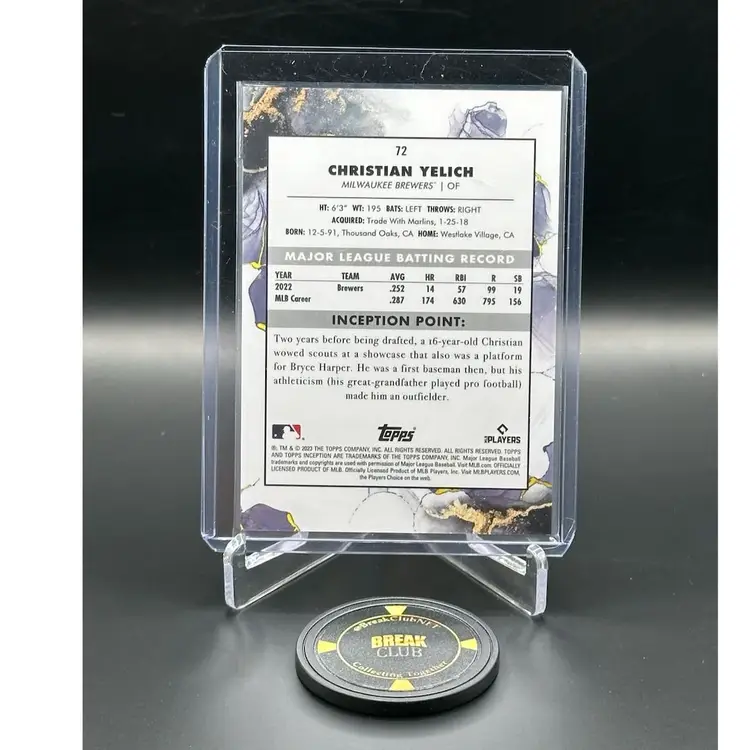 Christian Yelich • 2023 Topps Inception Orange Parallel /50 • Milwaukee Brewers