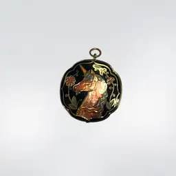 Cloisonné Unicorn Pendant Double Sided Reversible Puffed | 1”