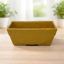 #01 Vintage Sage Green Ceramic Planter - Rectangular USA Pottery Planter