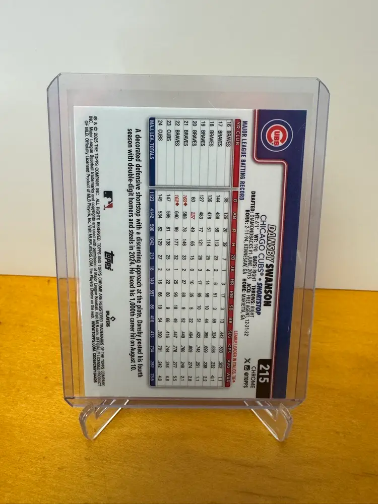 Dansby Swanson 2025 Topps Chrome Sephia Refractor - Chicago Cubs