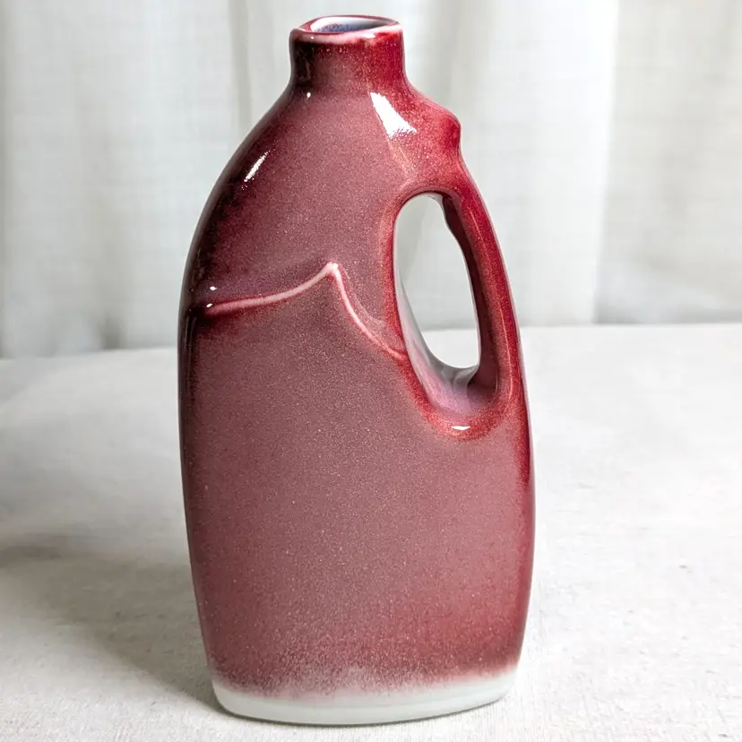 Slip-cast Red Porcelain Pop Art Cleaning Vase