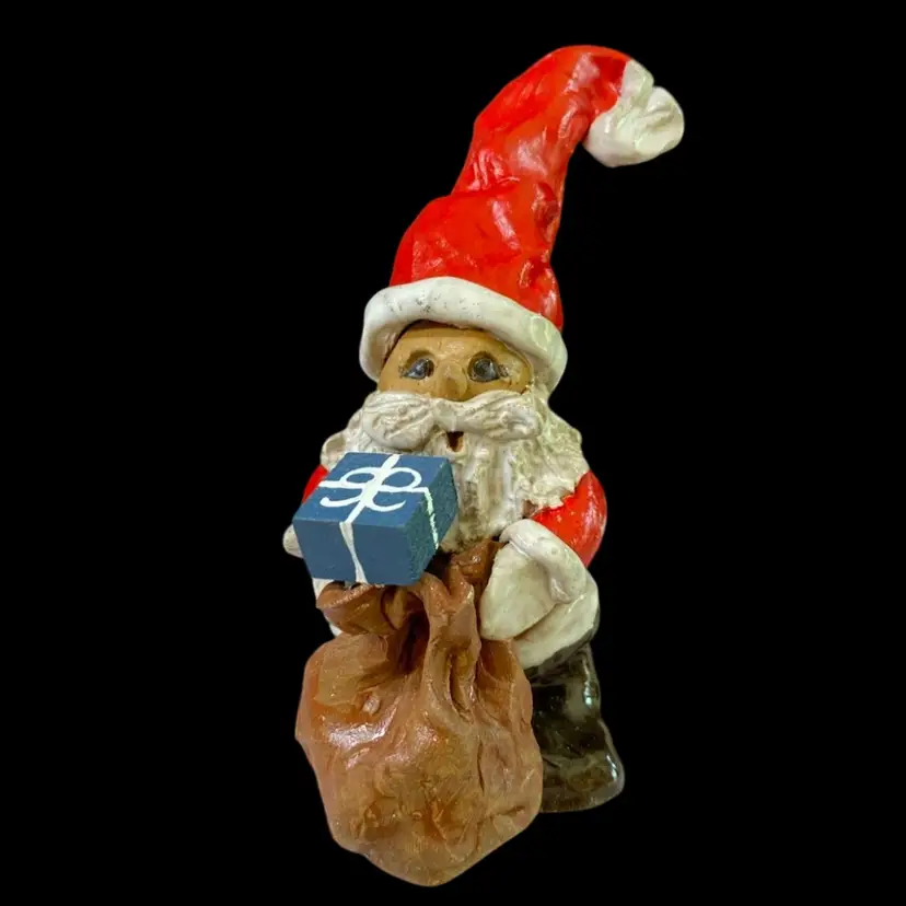 Handmade Clay Santa - Studio Pottery/Hobbyist Piece