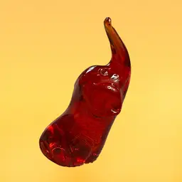 03a. Vintage Glass Elephant Figurine Trunk Up, Glass Style Crystal Elephant Figurines