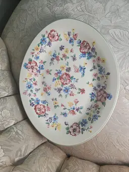 Longaberger Spring Floral Oval Platter