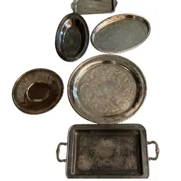 Six Silver Plated Trays