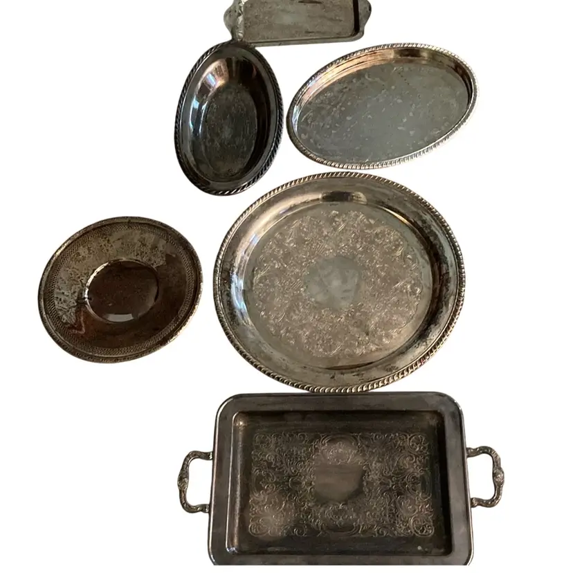 Six Silver Plated Trays