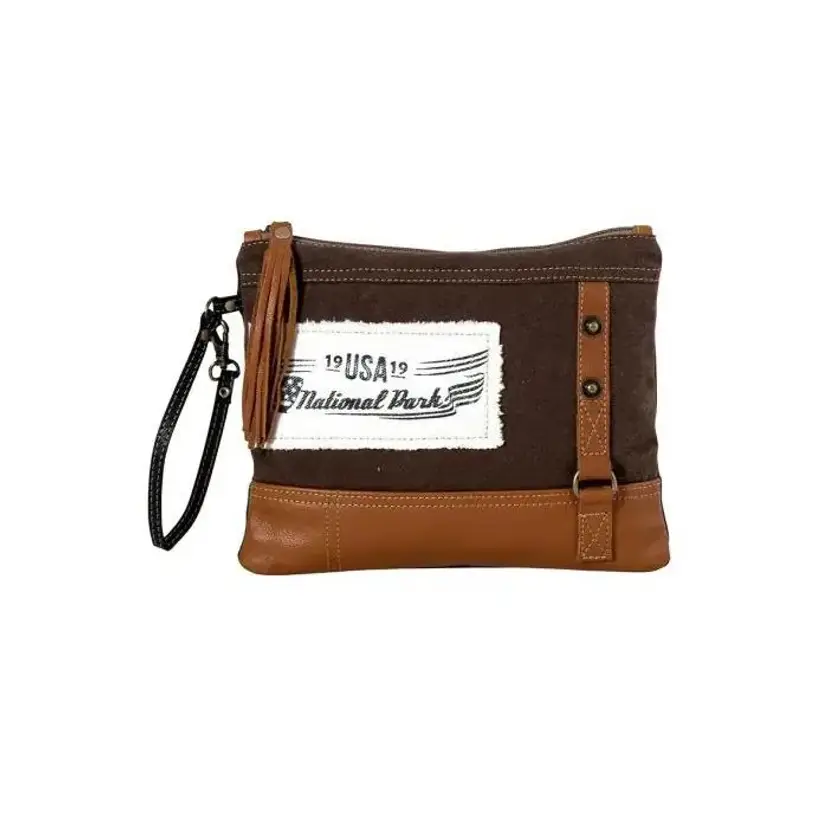 Myra Brown Canvas Pouch