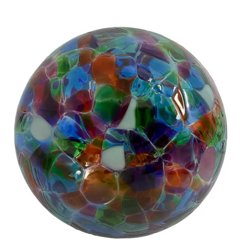 Hand Blown Art Glass/Ball Ornament/Orb/Sun Catcher Aqua•Red•Purple•Green
3.89”