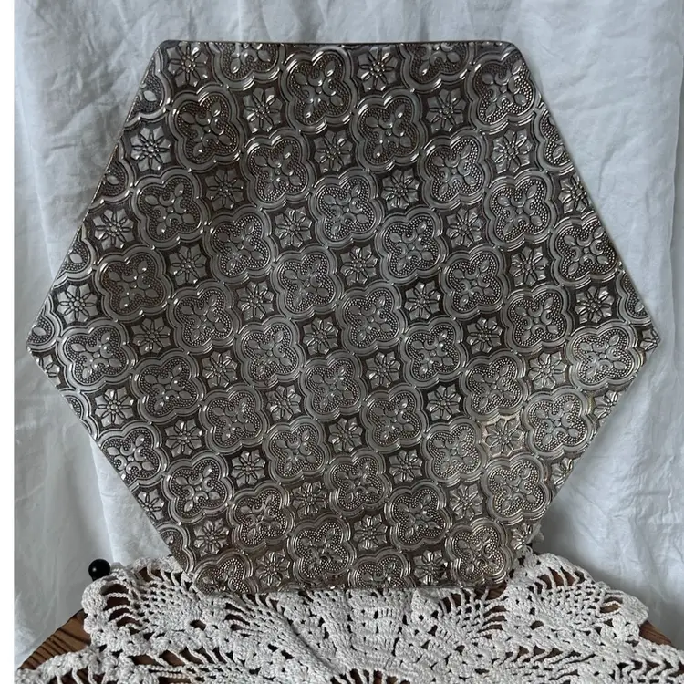 VINTAGE GEORGES BRIARD IBERIA GLASS TRAY 22K GOLD OVERLAY MCM