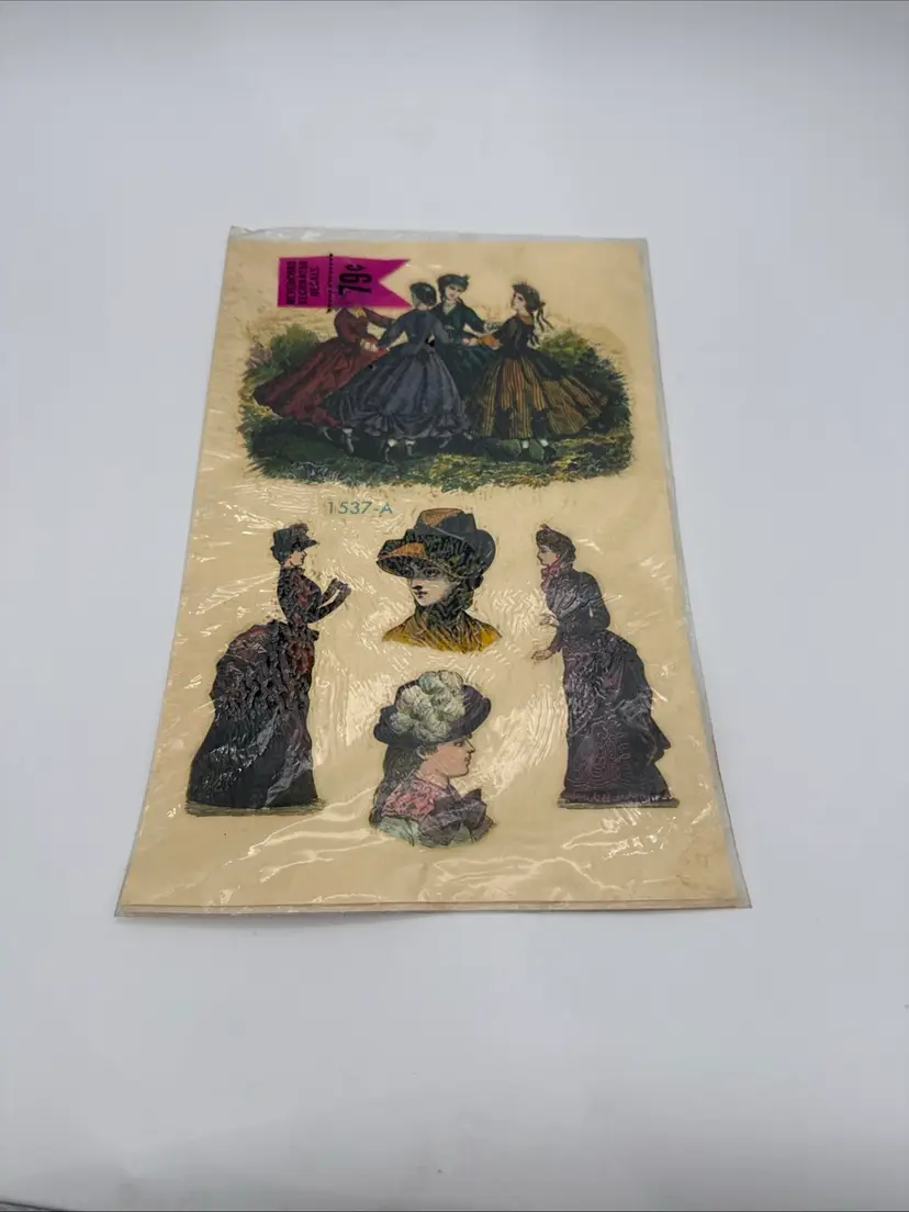 Vtg. 1970’s Meryercord Victorian Ladies Decorative Decals #1537-A (13” X 8.5”)