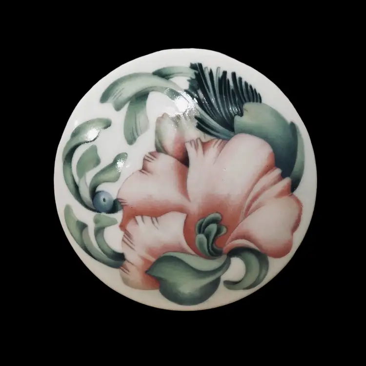 Gorgeous Porcelain Floral Trinket Box Made In Limoges, France 