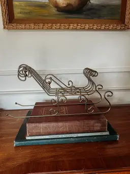 Large Gold Metal Sleigh
