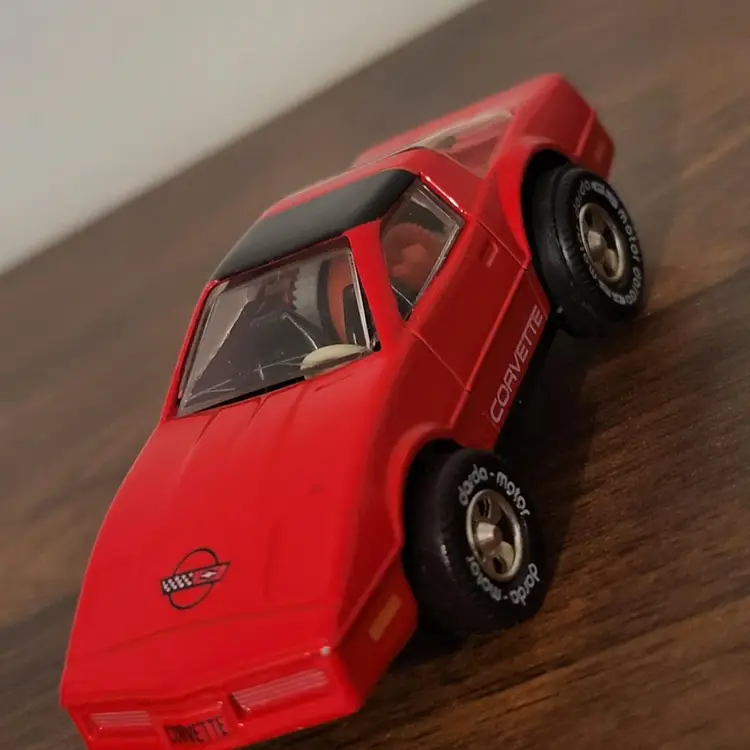 Darda motorized Track car toy Chevy CORVETTE Red & Ad