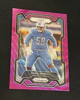 Penei Sewell 2023 Panini Prizm Purple Wave Prizm /99 #103 Detroit Lions