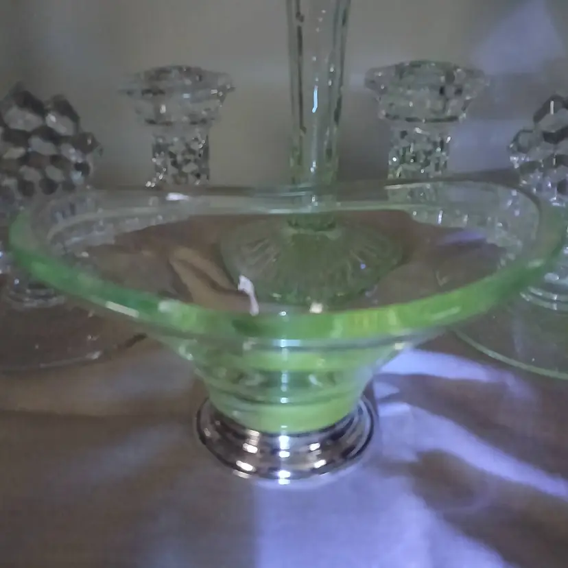 Mid-Century Manganese Glass Candy Dish