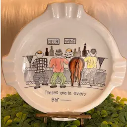 Humorous Antique Ashtray “Jackass In Bar”