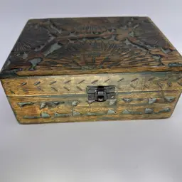 Carved Wooden Hinged Box