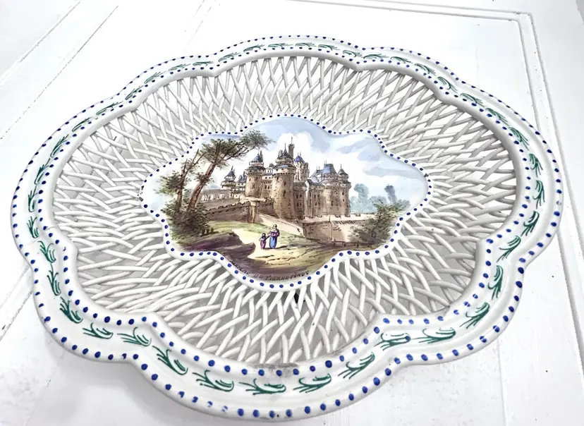 Lille France Faience Reticulated Bowl