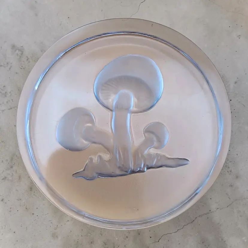 Vintage Val St Lambert Mushroom Art Glass Paperweight Belgium Signed VSL