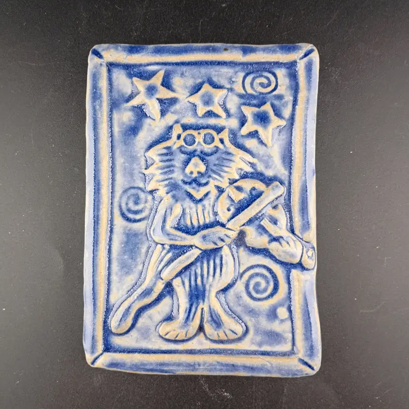 Musician cat wall tile, Sara Frank 2000