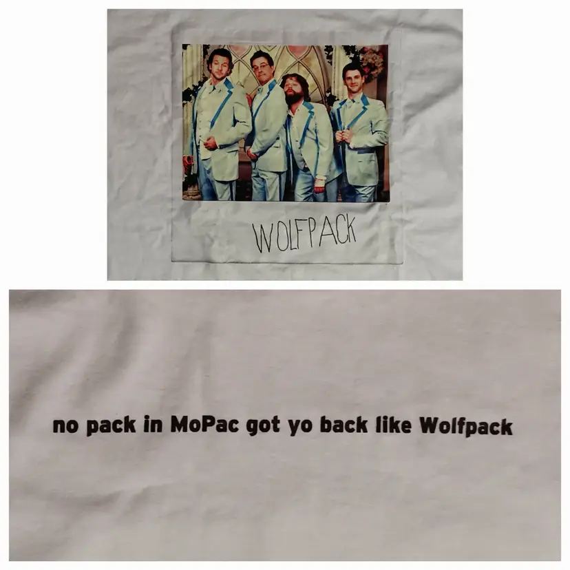 The Hangover Wolfpack Polaroid Photo t-shirt Zack got your back Movie Promo