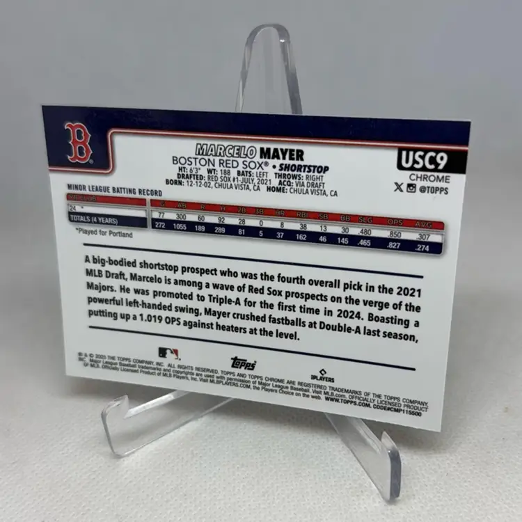 2025 Topps Chrome Update Marcelo Mayer X-Fractor #USC9 Boston Red Sox