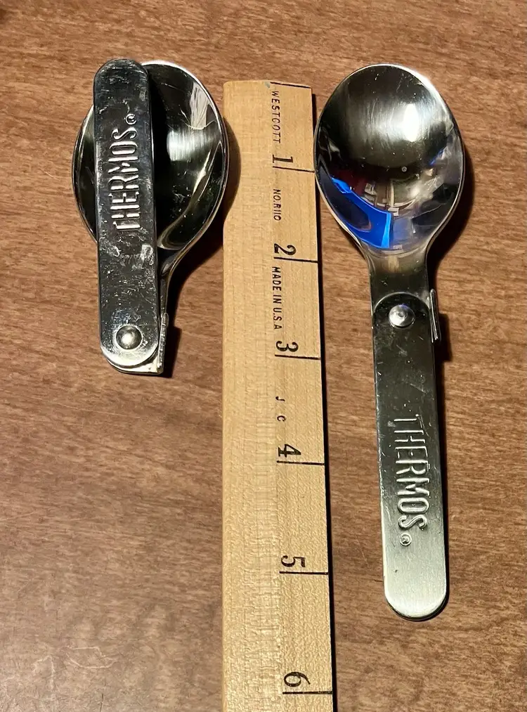 2 Thermos Folding Foldable Spoon Travel Camping Hiking Stainless Replacements