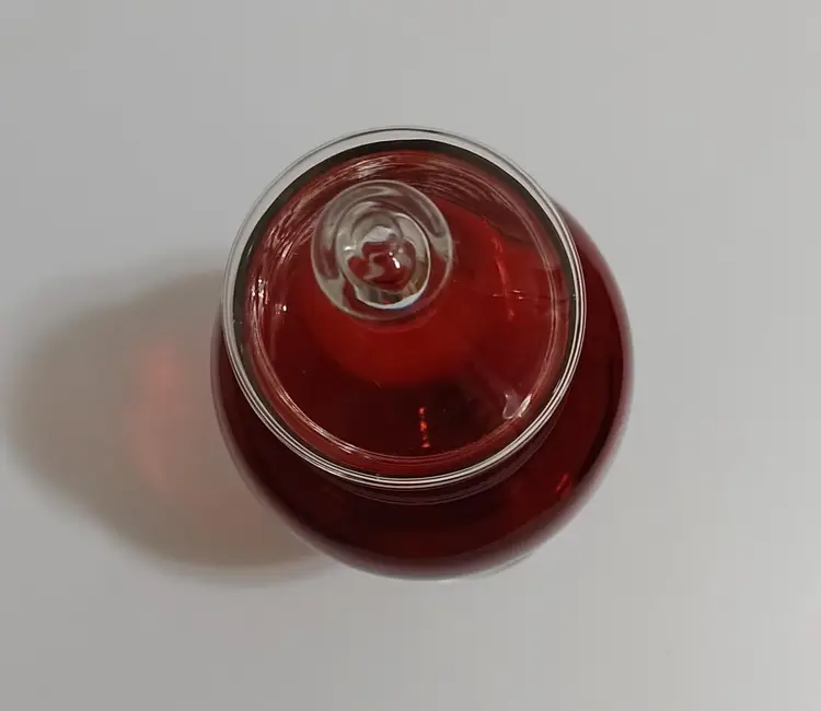 Vintage Red And Clear Apothecary Jar