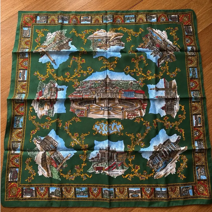 Italy-Vintage Made in Italy ROMA Scarf