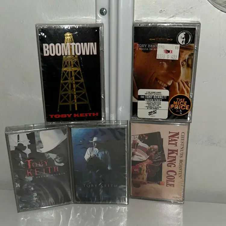 Lot of 5 cassette tapes, sealed, see description and pictures