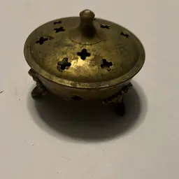 Vintage Brass Incense Burner with Lid