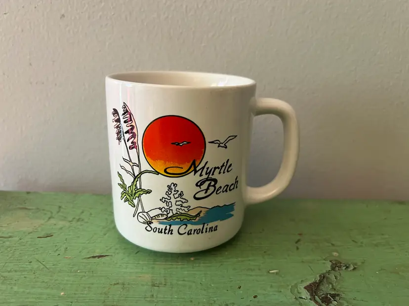Vintage Myrtle Beach South Carolina Mug. Ceramic Mug. Tourist Gift Souvenir Coffee Cup
