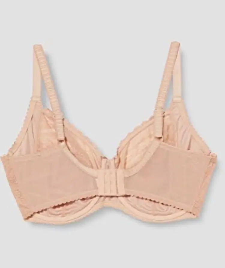 POUR MOI Cappuccino Remix Side Support Underwire Bra, US 32H, UK 32FF, NWOT Lace