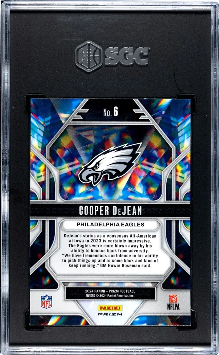 2024 Panini Prizm #6 Cooper Dejean Prizmatic Green Wave SGC 10