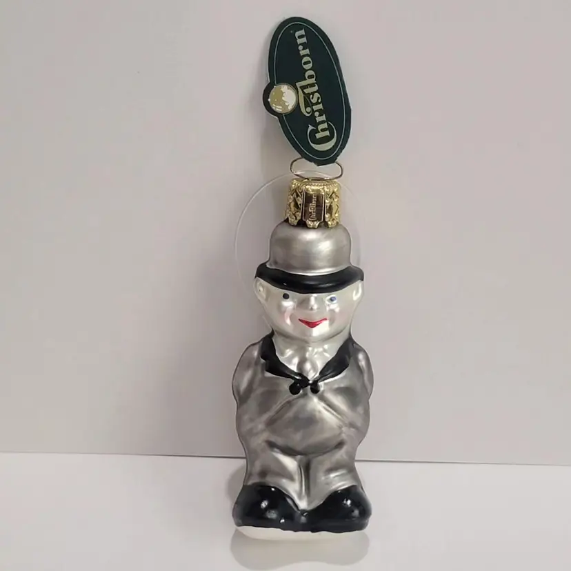 Vintage Christborn Mouth Blown Glass Police Bobby Christmas Ornament Germany