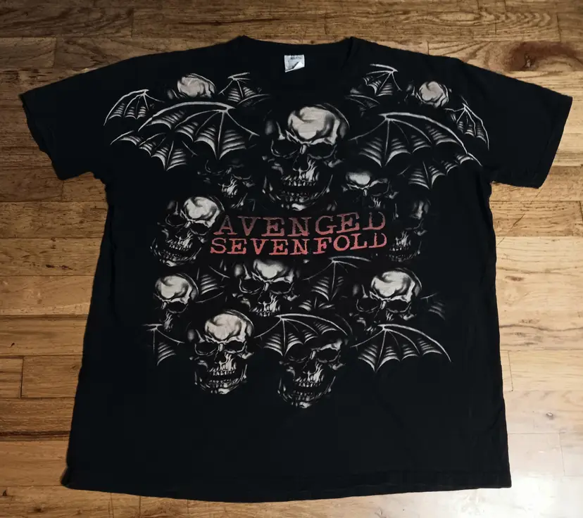 vintage Avenged Sevenfold Death Bat AOP t-shirt A7X Concert iron maiden metal