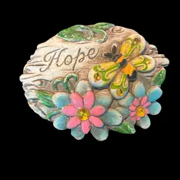 Hope Decorative Garden Stone - Butterfly & Flowers