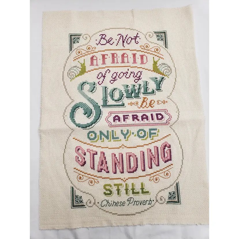 GNew Finished Cross-stitch Piece "Be Not Afraid..."