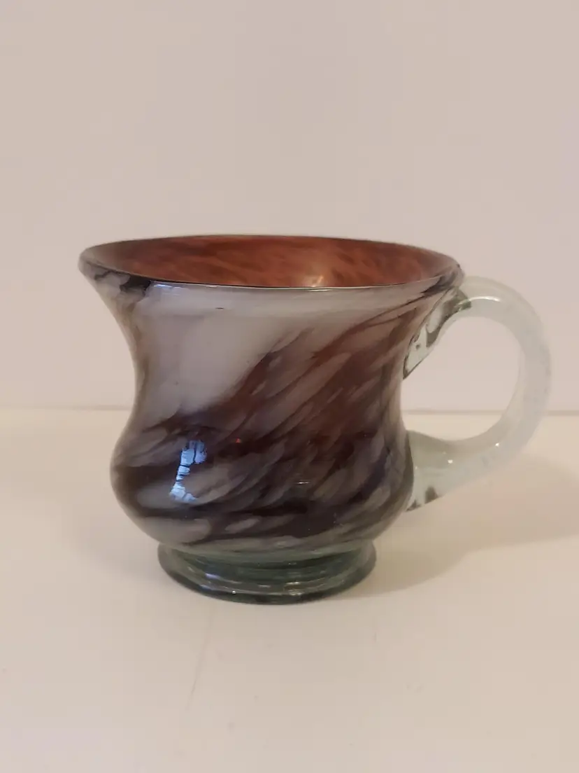 Hand Blown Amethyst Art Glass Handled Cup