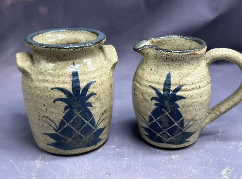 Mahon Pottery Miniature Stoneware Pineapple Glaze Design Set