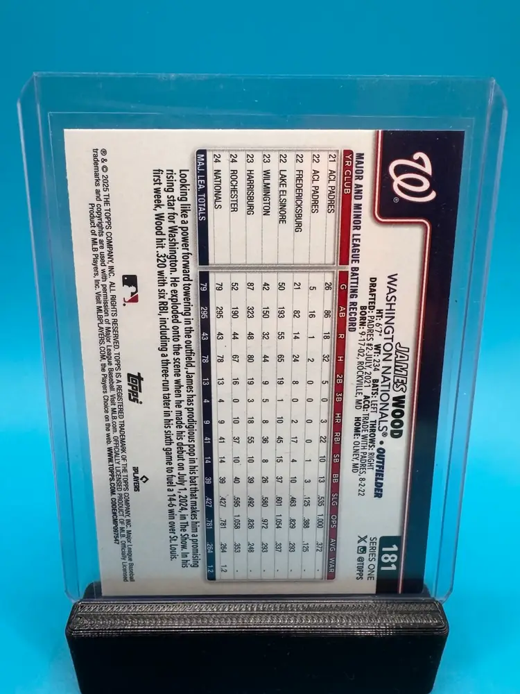 James Wood Topps Montgomery Club Foil RC Washington Nationals