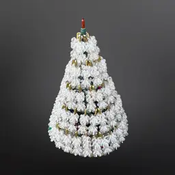 Vintage Handmade Beaded Safety Pin Christmas Tree