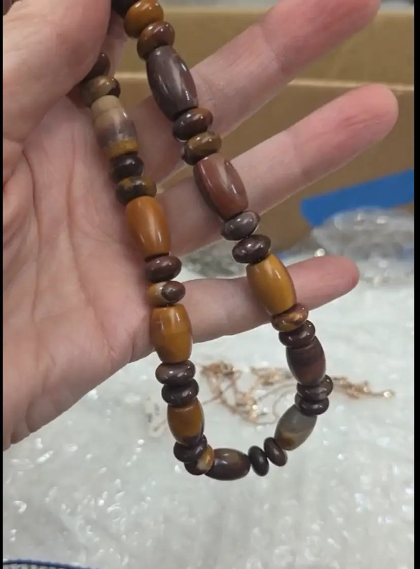 Mixed Gemstone 925 Brown Necklace