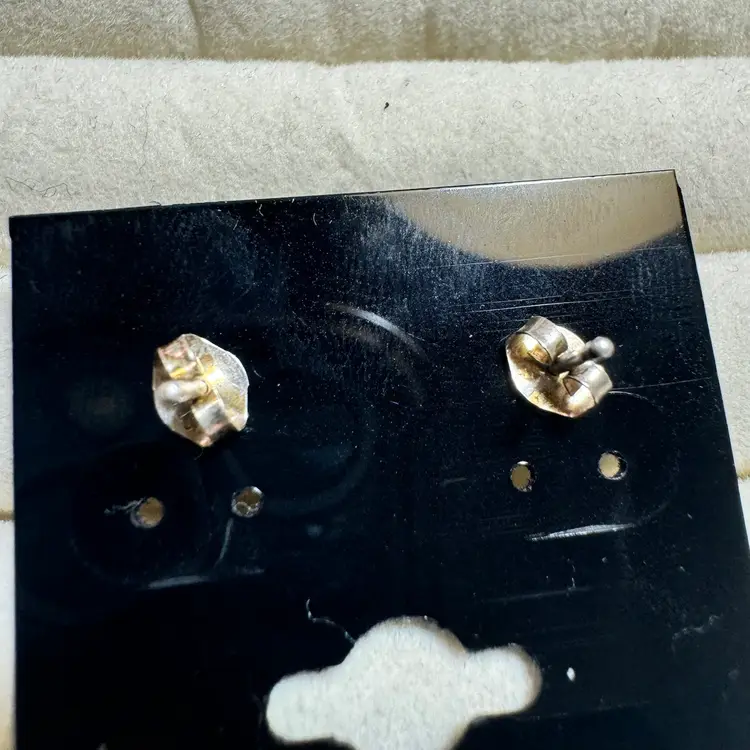 Zuni Native Turquoise/Coral Earrings Sterling